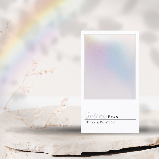 Stilvolle Holographic Silver Aura Business Card Visitenkarte (Von Creator hochgeladen)