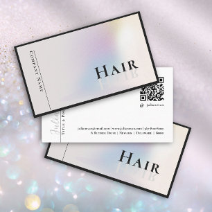 Stilvolle Holographic Silver Hairdresser Visitenkarte
