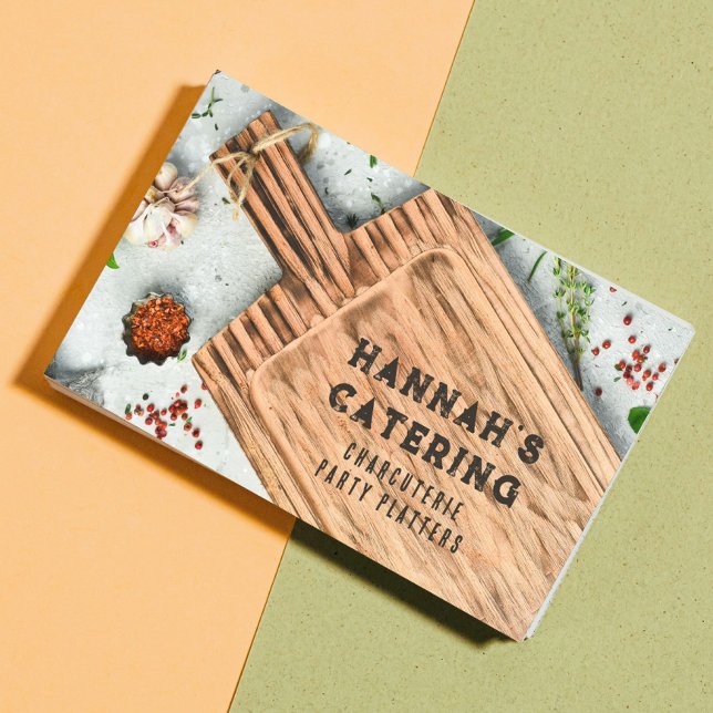 Stilvolle Holzschnitzerei Kochen rustikale Schrift Visitenkarte (Von Creator hochgeladen)