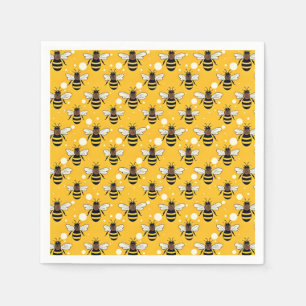 Stilvolle Honeybees Muster Gelb Serviette