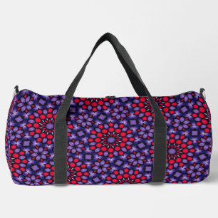 Stilvolle Hot Pink & Lila Abstrakte Dot Art Duffle Bag