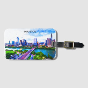 Stilvolle Houston Texas Panorama View Gepäckanhänger