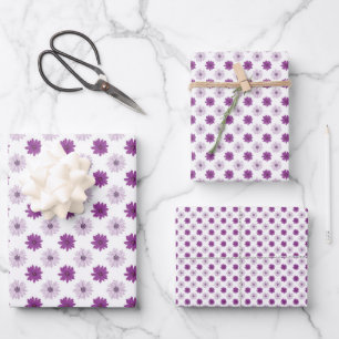 Stilvolle Hübsche Lila Blume Petals Geschenkpapier Set
