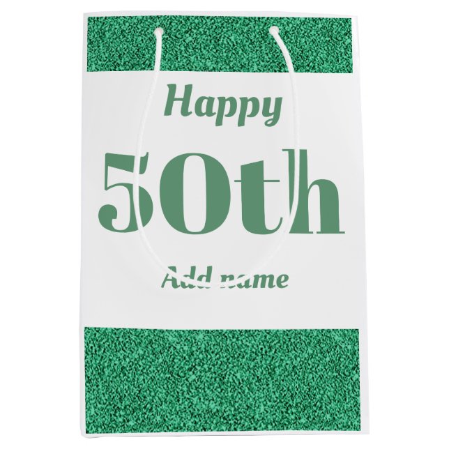 Stilvolle hübsche personalisierte Geburtstagsgesch Mittlere Geschenktüte (Vorderseite)