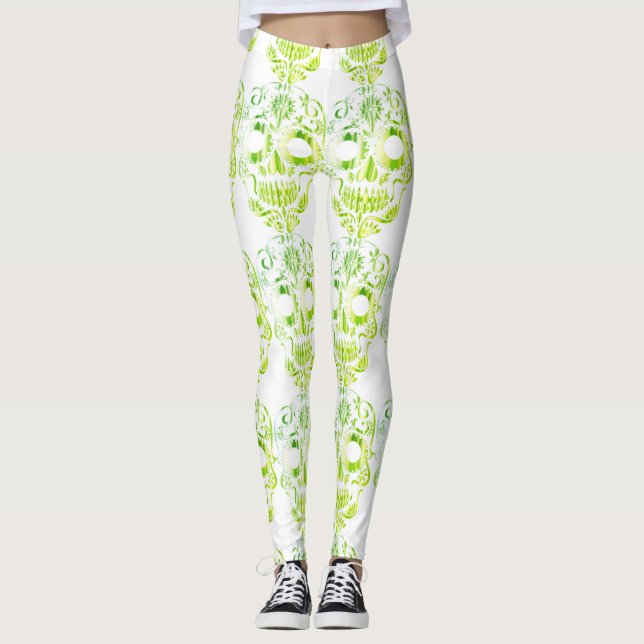 Stilvolle hübsche Schädelknochen Leggings (Vorderseite)