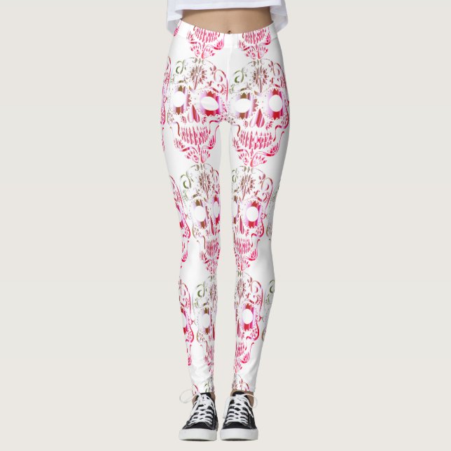 Stilvolle hübsche Schädelknochen Leggings (Vorderseite)