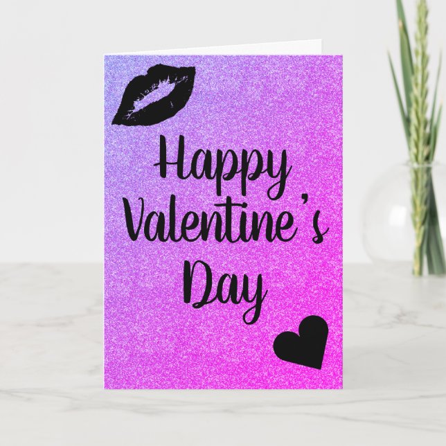 Stilvolle hübsche Valentinstag-Karte Karte (Vorderseite)