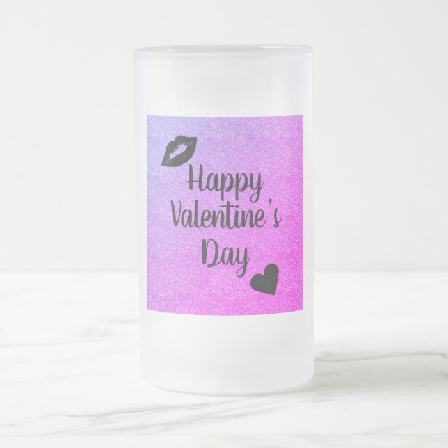 Stilvolle hübsche Valentinstag-Tasse Mattglas Bierglas (Mittel)
