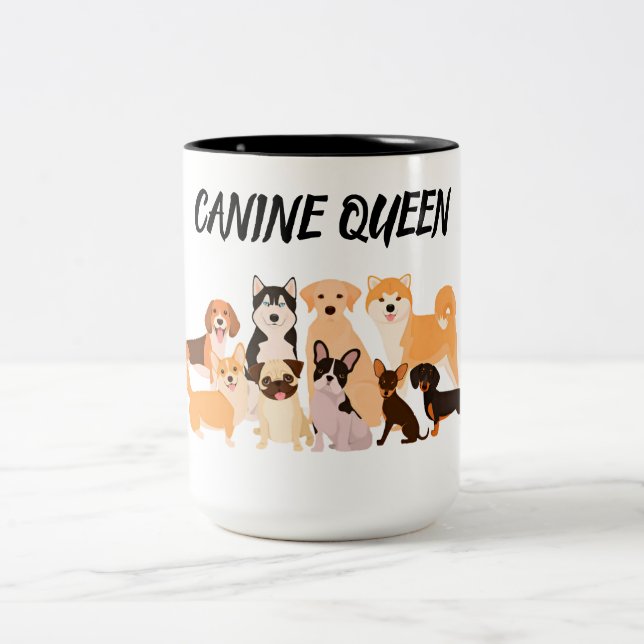 Stilvolle Hunde-Mama Zweifarbige Tasse (Mittel)