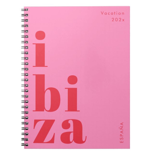 Stilvolle Ibiza-Zeitschriftenschrift Notizblock (Vorderseite)
