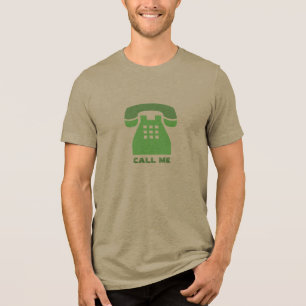 Stilvolle Iconic Green Phone Call Me all Colors Tri-Blend Shirt