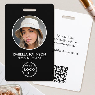 Stilvolle ID-Foto-Logo QR-Code Schwarz-weiße Siche Ausweis