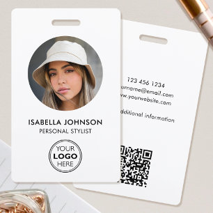 Stilvolle ID-Foto-Logo QR-Code Weiße schwarze Sich Ausweis
