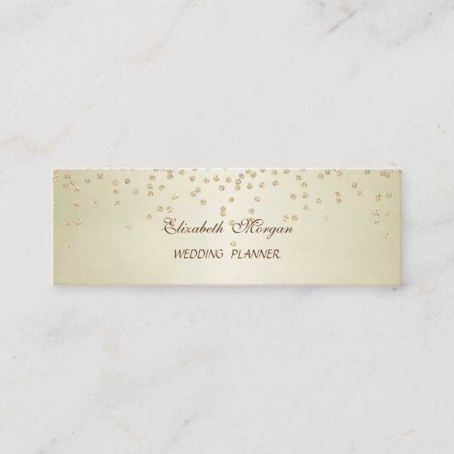 Stilvolle Imitate Gold Foil Confetti - Diamanten Mini Visitenkarte (Vorderseite)