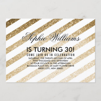 Stilvolle Imitate Gold Glitzer Einladung zum Gebur