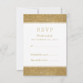 Stilvolle Imitate Gold Glitzer Response RSVP Karte