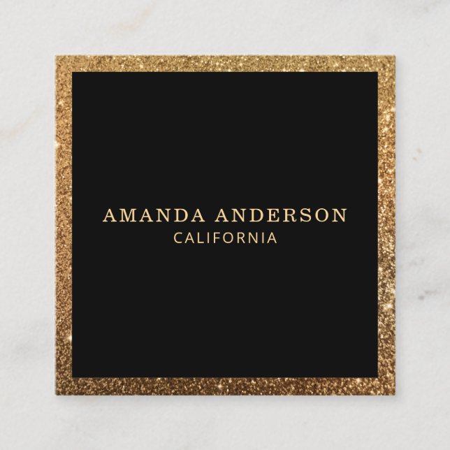 Stilvolle Imitate Gold Glitzer| Visitenkarte (Vorderseite)
