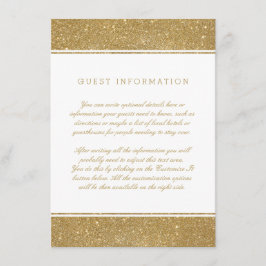 Stilvolle Imitate Gold Glitzer Wedding Insert Card