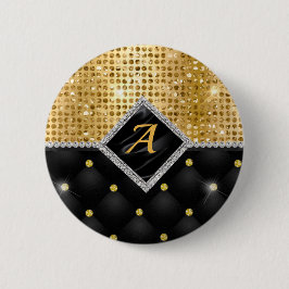 Stilvolle Imitate Kristallgoldfarben-Monogramm Button