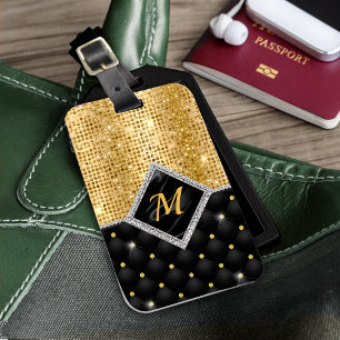 Stilvolle Imitate Kristallgoldfarben-Monogramm Gepäckanhänger