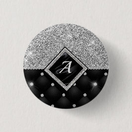 Stilvolle Imitate Kristallsilber-Monogramm Button