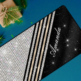 Stilvolle Imitate Kristallsilber und schwarz Perso Schreibtischunterlage