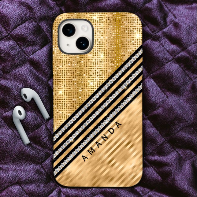 Stilvolle Imitate Kristallwaren und Gold Glitzer P Case-Mate iPhone Hülle (Von Creator hochgeladen)