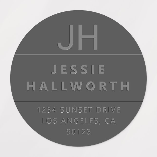 Stilvolle Imitate mit moderner Monogram wasserdich Etiketten (Design 1)