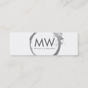 Stilvolle Imitate Silver Ring mit Chic Monogram Mini Visitenkarte