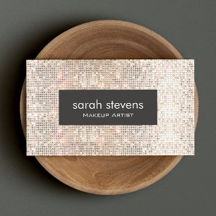 Stilvolle Imitate Silver Sequins Beauty Fashion Re Visitenkarte