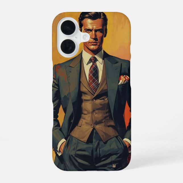 Stilvolle iPhone Case für Männer - Moderne Geschen 16 Hülle (Rückseite)