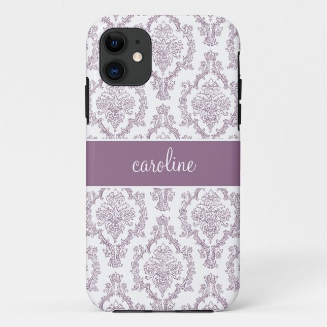 Stilvolle iPhone-Fälle von Damask (Lila) Case-Mate iPhone Hülle (Rückseite)