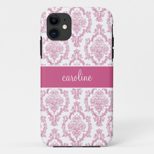 Stilvolle iPhone-Fälle von Damask (Pink) Case-Mate iPhone Hülle (Rückseite)
