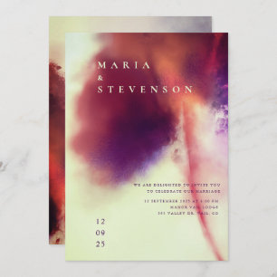 Stilvolle Ivory Brown Watercolor Dandelion Wedding Einladung