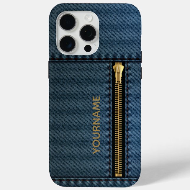 Stilvolle Jeans mit Reißverschluss  Case-Mate iPhone Hülle (Rückseite)