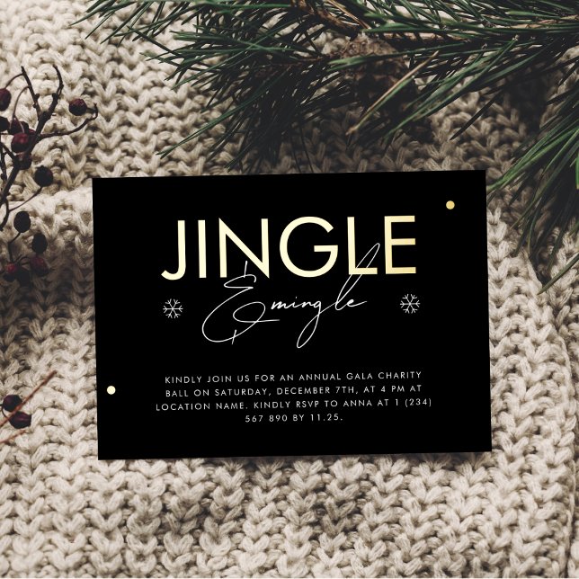 Stilvolle Jingle & Mingle Corporate Christmas Foil Folieneinladung (Von Creator hochgeladen)