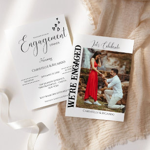 Stilvolle Kalligrafie-Engagement-Partei Einladung