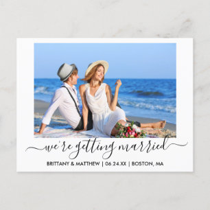 Stilvolle Kalligrafie Save the Date heiraten Postkarte