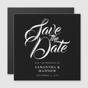 Stilvolle Kalligrafie Save the Date Magnetkarte
