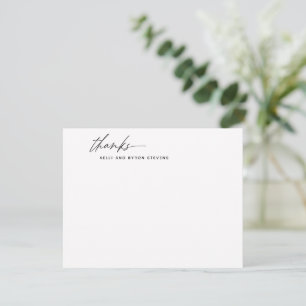 Stilvolle Kalligrafie-Schrift Schwarz Weiß Danke Mitteilungskarte