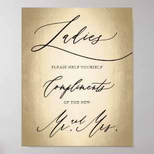 Stilvolle Kalligrafie Script Ladys Badezimmer-Zeic Poster