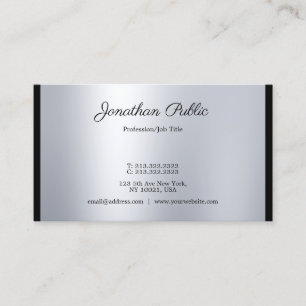 Stilvolle Kalligrafie Script Moderne Silver Trendy Visitenkarte
