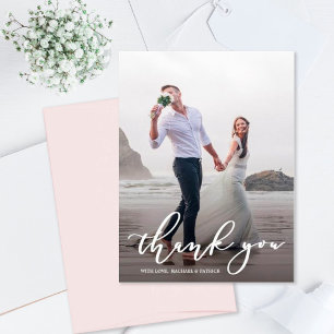 Stilvolle Kalligrafie Script Wedding Danke Foto