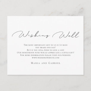 Stilvolle Kalligraphie Elegant Wedding Wishing Wel Begleitkarte
