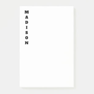 Stilvolle Kalligraphie Name Schwarz & Weiß Post-it Klebezettel