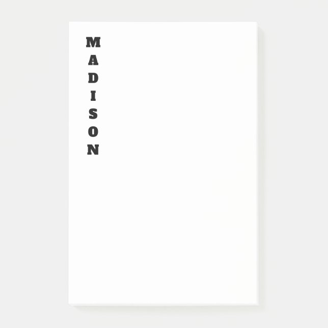 Stilvolle Kalligraphie Name Schwarz & Weiß Post-it Klebezettel (Vorderseite)