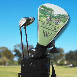 Stilvolle Kartkursklubs Monogram Name Golf Headcover