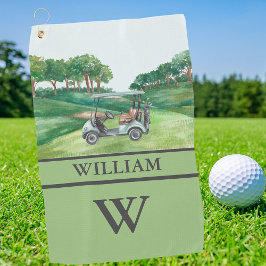 Stilvolle Kartkursklubs Monogram Name Golfhandtuch