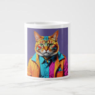 Stilvolle Katze in Retro Jumbo-Tasse