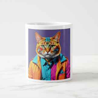 Stilvolle Katze in Retro Jumbo-Tasse